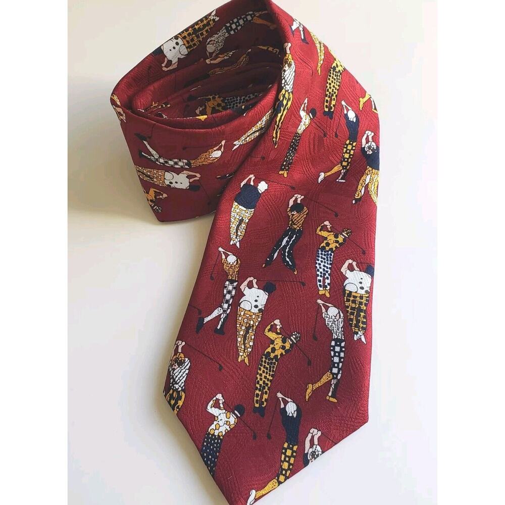 Sky Bend Country Club Golf Mens Polyester Necktie 58" Retro Vintage Golfers